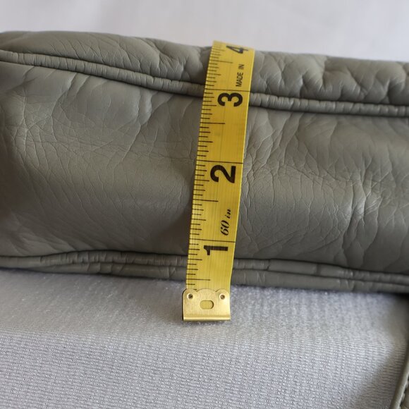 Faux Leather, Grey, Crossbody Bag, 9" x 8" - Picture 11 of 13